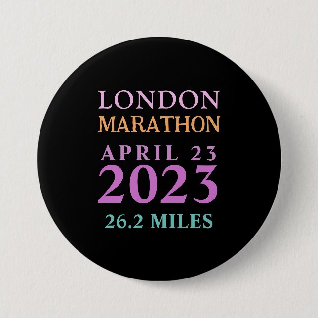 London 23. April Marathon Custom Text Button (Vorderseite)