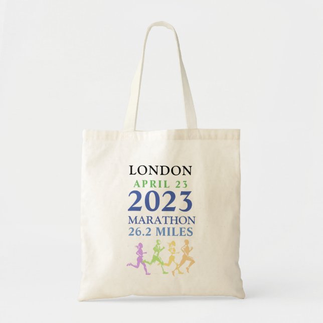 London 23. April Marathon Custom Text Tragetasche (Vorne)