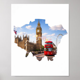 London 26.2 Marathon Parcours Poster