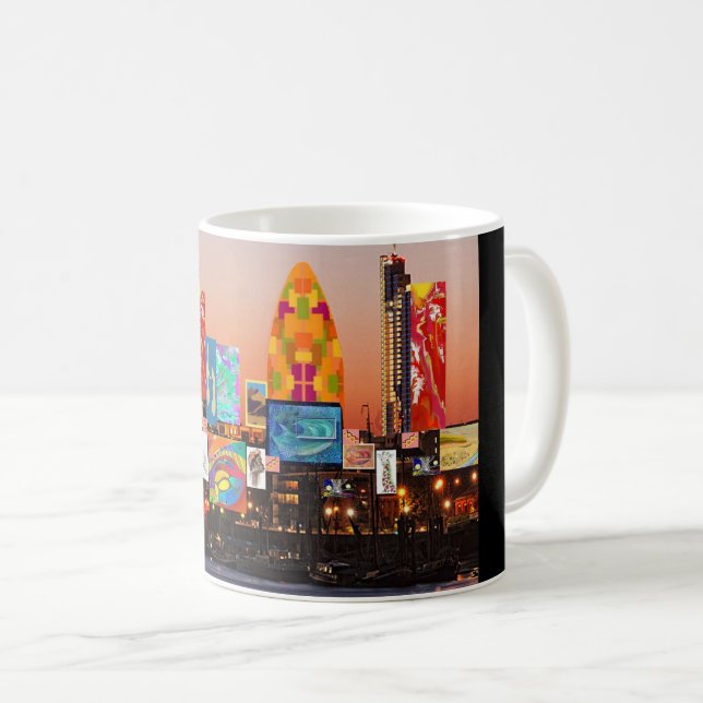 London 2 Skyline Collage Kaffeetasse (VorderseiteRechts)