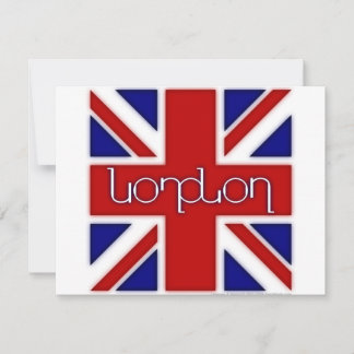 "London"-Ambigramm unter britischer Flagge