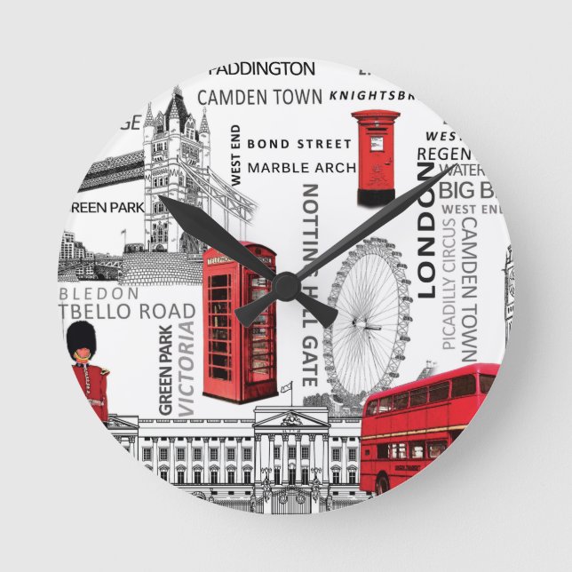 London-Andenken merged.jpg Runde Wanduhr (Vorderseite)