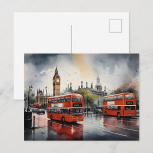 London-Aquarell-Kunst  Postkarte