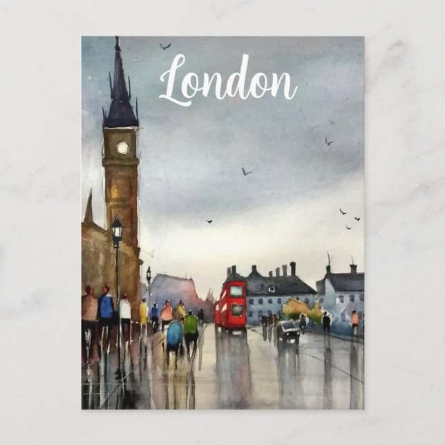 London Aquarellkarte Postkarte (Vorderseite)