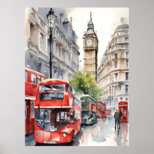 London Aqucolor Art Poster