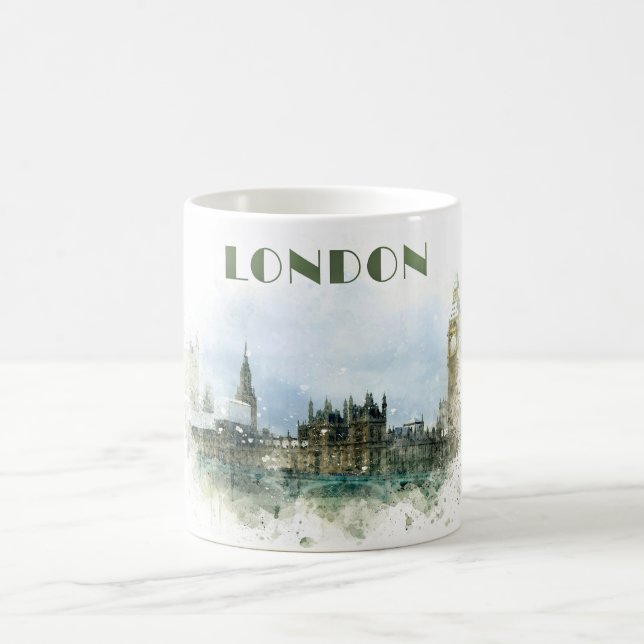 London Aqucolor Illustration Kaffeetasse (Mittel)
