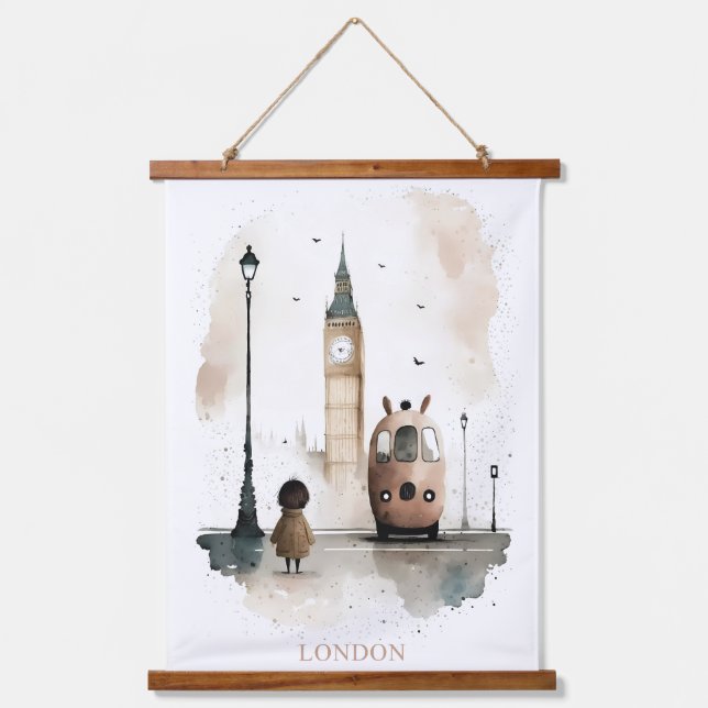 London Aqucolor Wandteppich Mit Holzrahmen (Vorderseite)
