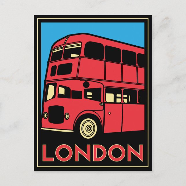 London Art Deco Poster Postkarte (Vorderseite)