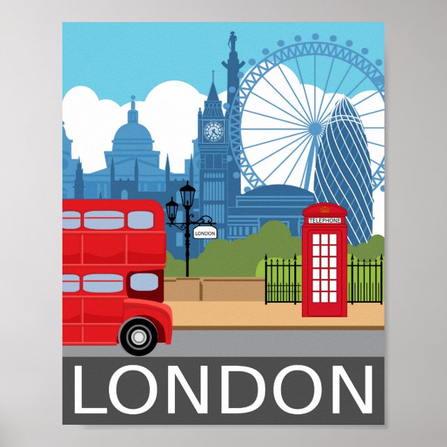 London Art Print Retro Reisebahnposter Poster (Vorne)