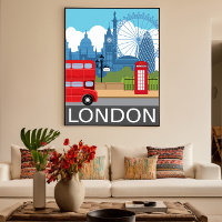 London Art Print Retro Reisebahnposter
