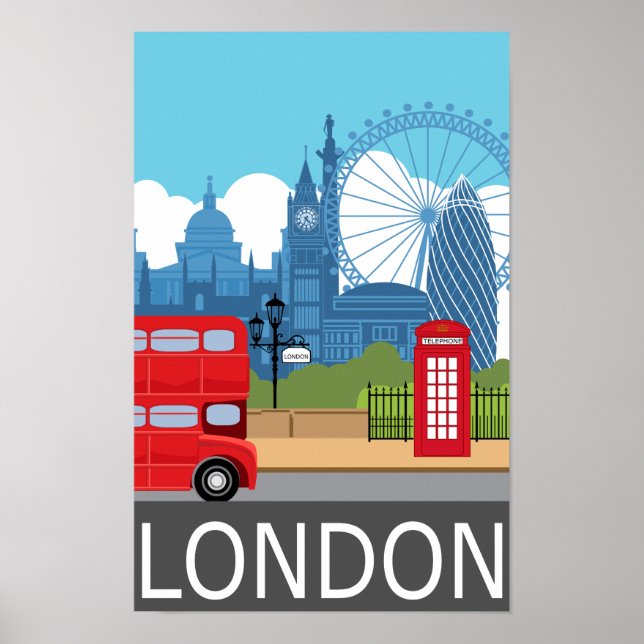 London Art Print Retro Reisebahnposter Poster (Vorne)