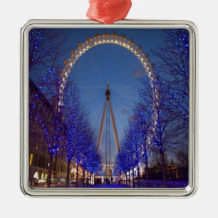 London-Augen-Dämmerung Silbernes Ornament