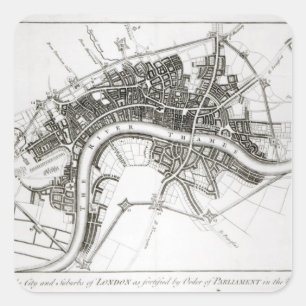 London Befestigungsanlagen 1642 und 1643, 1738 Quadratischer Aufkleber