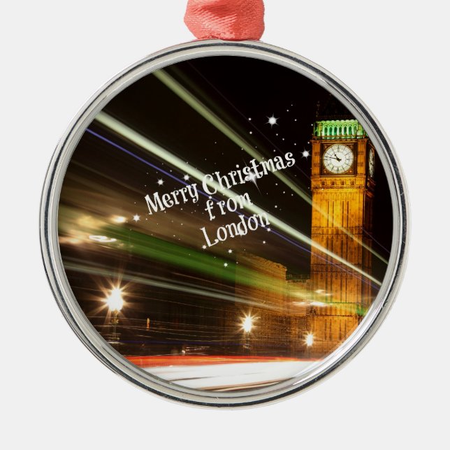 London - Big Ben Christmas Ornament Aus Metall (Vorne)