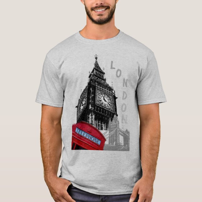 London Big Ben Clock Tower Moderner Pop T-Shirt (Vorderseite)