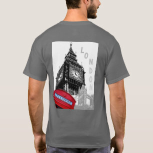 London Big Ben Clock Tower Red Telefone Box T-Shirt