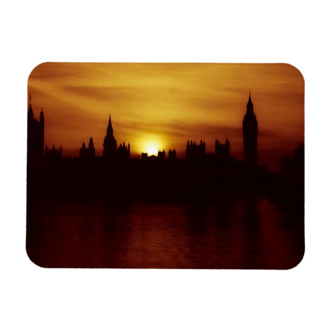 London-Big Ben-Elizabeth Tower-Sunset-Magnet Magnet (Horizontal)
