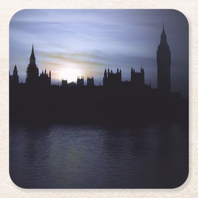 London-Big Ben-Elizabeth Tower-Sunset Untersetzer (Vorderseite)