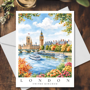 London Big Ben England Aquarell Reise Postkarte