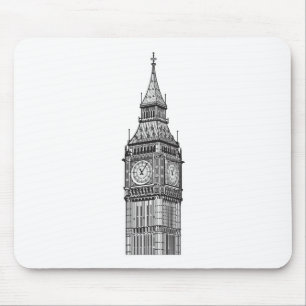 London Big Ben Illustration Mousepad