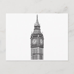London Big Ben Illustration Postkarte