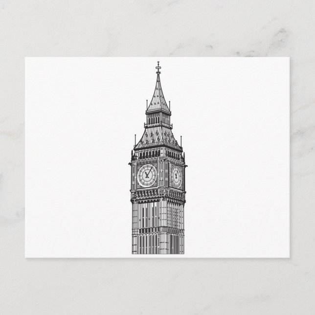 London Big Ben Illustration Postkarte (Vorderseite)