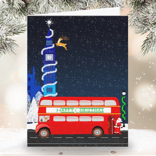 London Big Ben mit Double Decker Bus Weihnachten Karte (Von Creator hochgeladen)