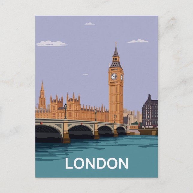 London Big Ben & Parlament Postkarte (Vorderseite)