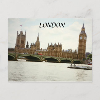 London Big Ben Parlament und Thames Postcard Postkarte