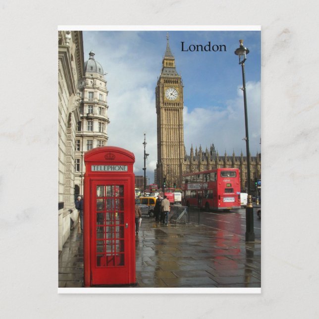 London Big Ben Phone Box (von St.K. Postkarte (Vorderseite)