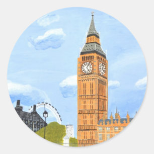 London Big Ben Runder Aufkleber