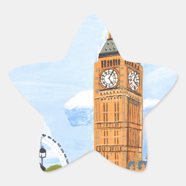 London Big Ben Stern-Aufkleber (Vorderseite)