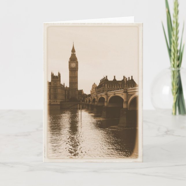 London - Big Ben - Thames Greeting Card Karte (Vorderseite)