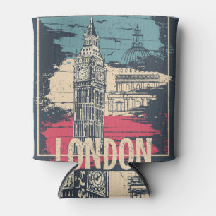 London Big Ben: Typografie Poster Dosenkühler