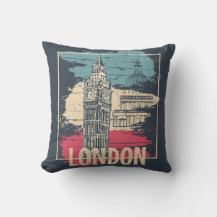 London Big Ben: Typografie Poster Kissen