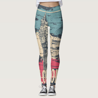 London Big Ben: Typografie Poster Leggings