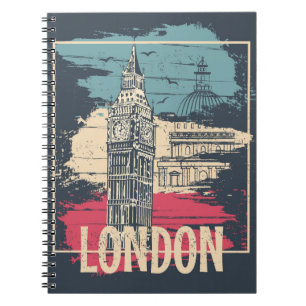 London Big Ben: Typografie Poster Notizblock