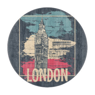 London Big Ben: Typografie Poster Schneidebrett