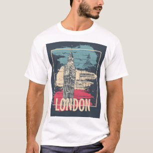 London Big Ben: Typografie Poster T-Shirt