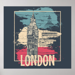 London Big Ben: Typografisches Poster