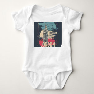 London Big Ben: Typografisches Poster Baby Strampler