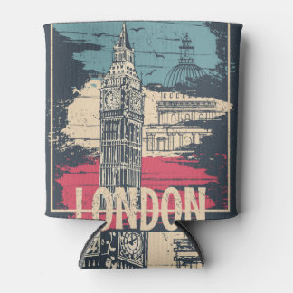London Big Ben: Typografisches Poster Dosenkühler