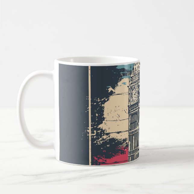 London Big Ben: Typografisches Poster Kaffeetasse (Links)
