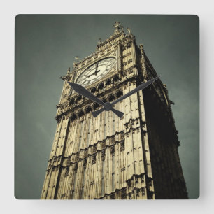 London - Big Ben und Tower Square Wall Clock Quadratische Wanduhr