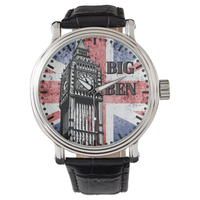 London Big Ben Union Jack Armbanduhr (Vorderseite)