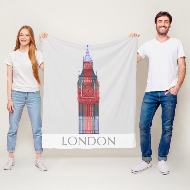 London Big Ben Union Jack Fleecedecke (Beispiel)