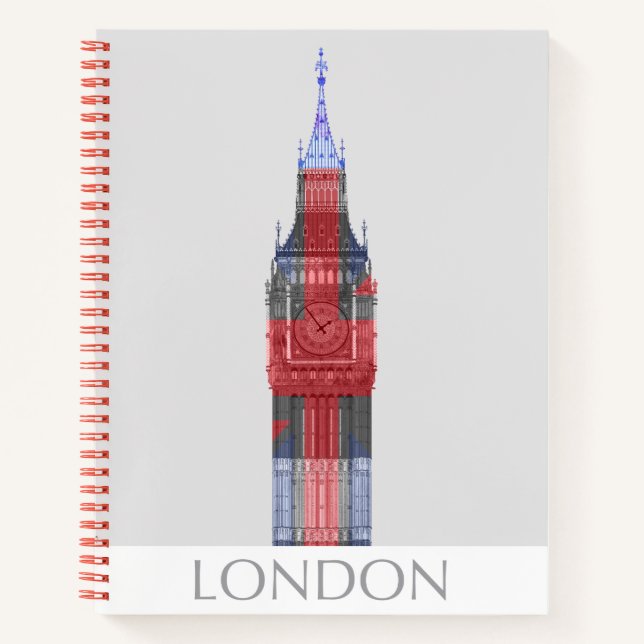 London Big Ben Union Jack Notizbuch (Vorderseite)
