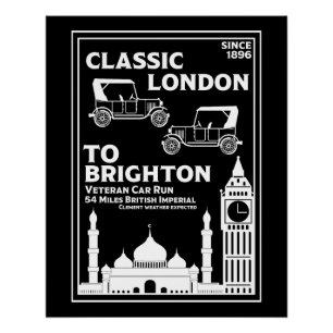 London bis Brighton Veteran Car Run Poster