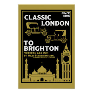 London bis Brighton Veteran Car Run Poster