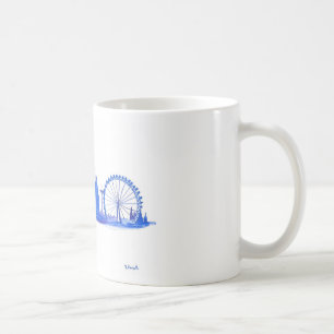London Blue Skyline Water Color England Modern Tasse